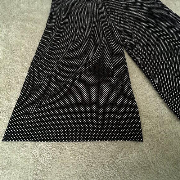 Adrianna Papell Flowy Crepe Palazzo Pants Dark Brown Polka Dot 34" x 27" Sz L - Picture 2 of 12
